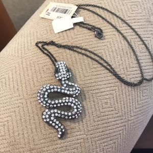 New Bling PAVE SNAKE Pendant Necklace NWT